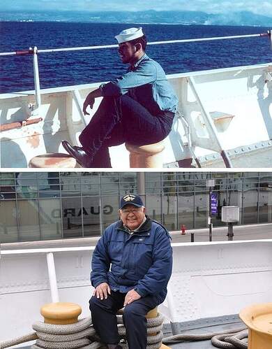 Gil Reynaga aboard Taney 1959 and 2010
