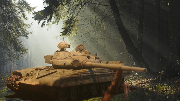 T-72B + fond-ecran-widescreen-arbres-foret-2