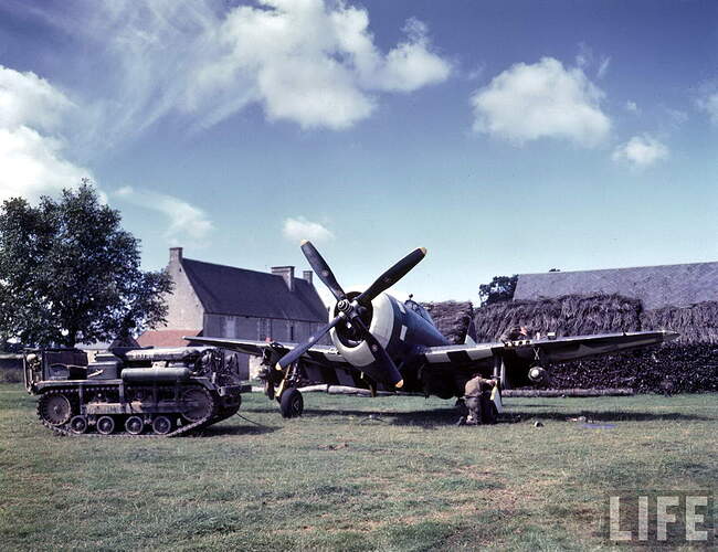 COLOR WW2 Photo WWII P-47 France 1944 D-Day 1