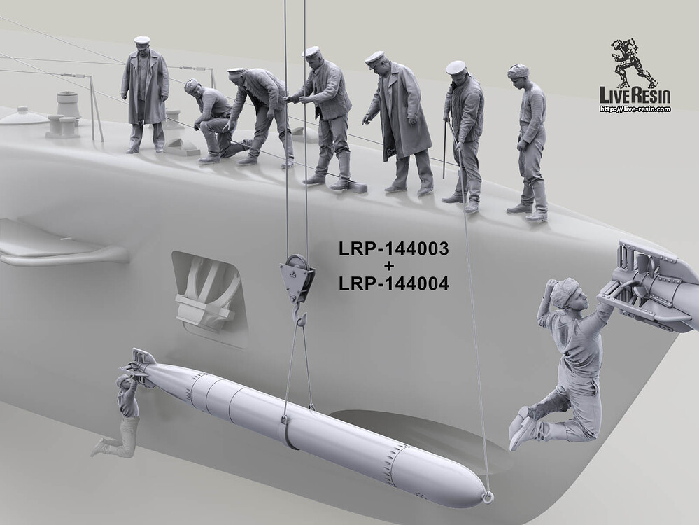 Live Resin 1/144 scale Submarine crews/Navy figures Ships KitMaker