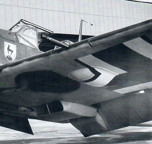JG 51 Wing Underside w-Cross Painted Over Cannon Bulge