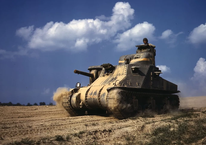 Lee-M3-tank-training-exercise-World-War-1942