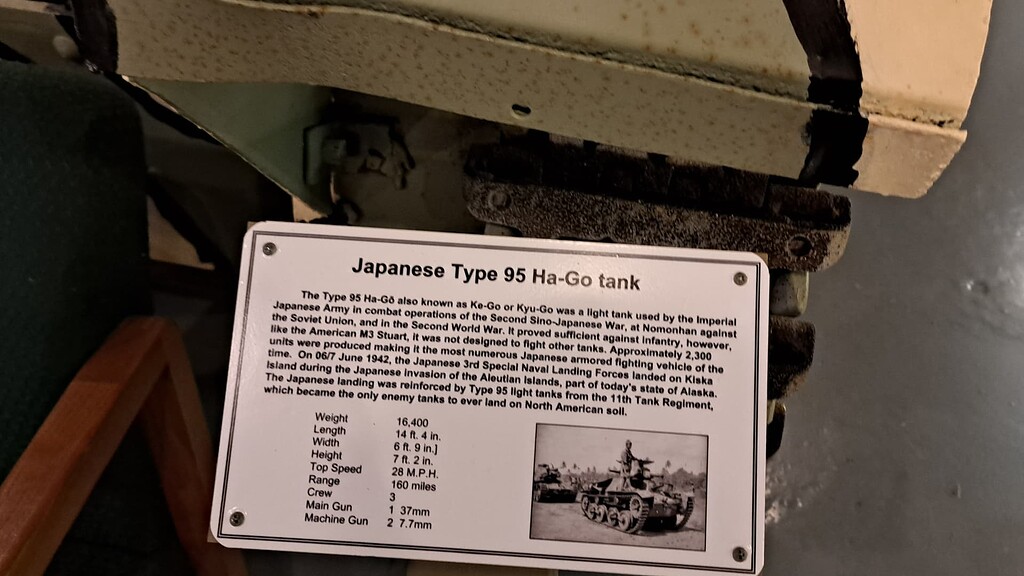 Japanese Type 95 & 97 tanks at Indiana Military Museum - Reference