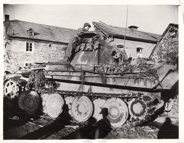 Heinz Knappich's Panther with tactical number '221' was finally abandoned in the center of La Gleize.