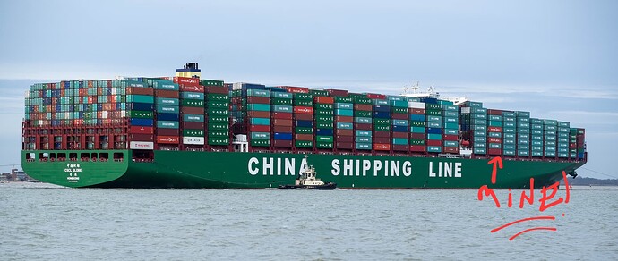 CSCL_Globe_arriving_at_Felixstowe,_United_Kingdom