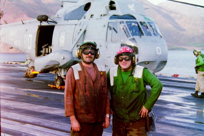 Chris (Right) and Randall Jacobs Prepare For Launch-USS Saratoga (CV-60)-Turkey-1992 (Smaller)