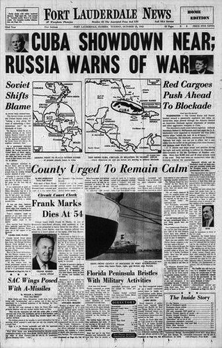 S FL Cuban Missile Crisis Newspaper 2