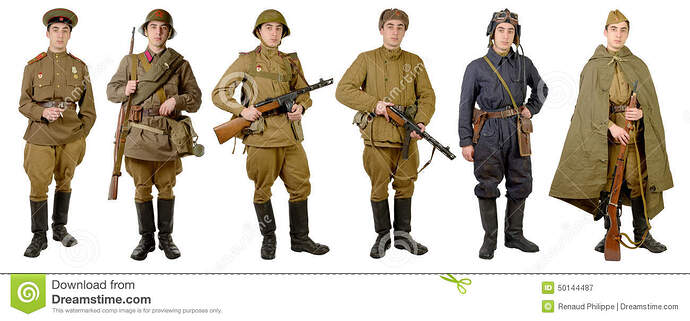different-soviet-soldier-uniforms-world-war-ii-50144487