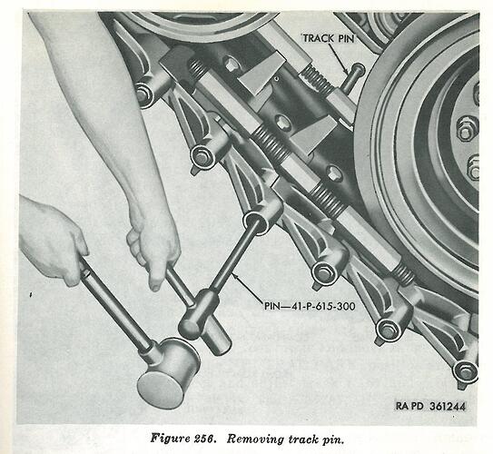 M41 - TM - Fig 256 - Track Pin Removal