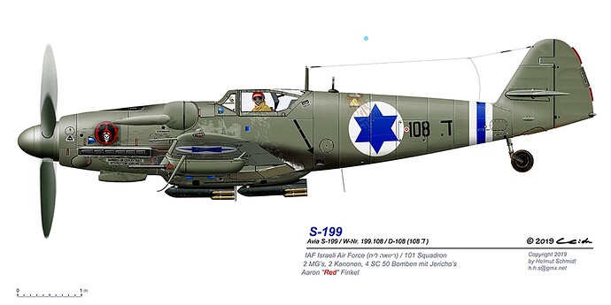 Avia-S-199-IDF-101Sqn-D-108-WNr-199-Israel-1948-by-Helmut-Schmidt-0A_LI
