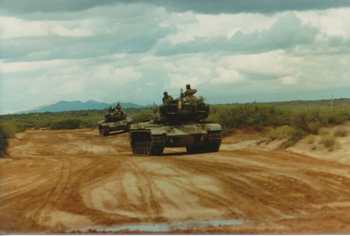 M60a1 in desert after rain