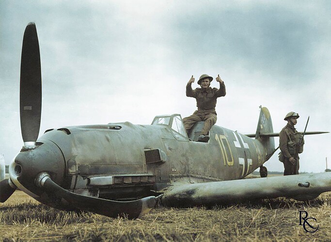 Messerschmitt-Bf-109E4-6.JG51-Yellow-10-Fritz-Beeck-WNr-5587-shot-down-London-24th-Aug-1940-IWM-HU67704c