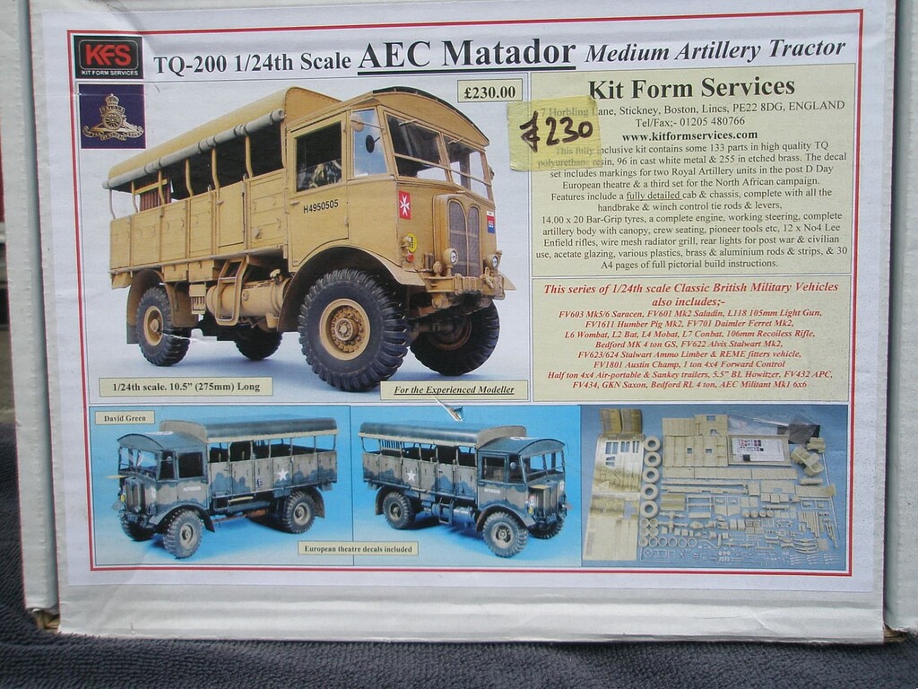 AEC Matador MAT M.A.T. (Medium Artillery Tractor) - 1/24th Scale - KFS – Kit Form Services Ltd