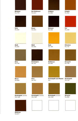 Color Chart WWII German