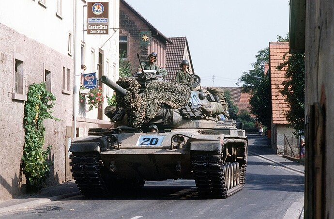 US Army M60A1 tank in German village