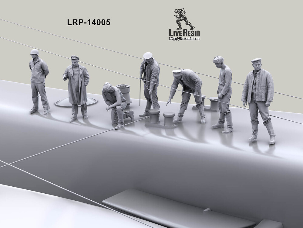 Live Resin 1/144 scale Submarine crews/Navy figures Ships KitMaker