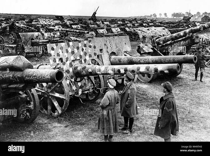 Captured German guns