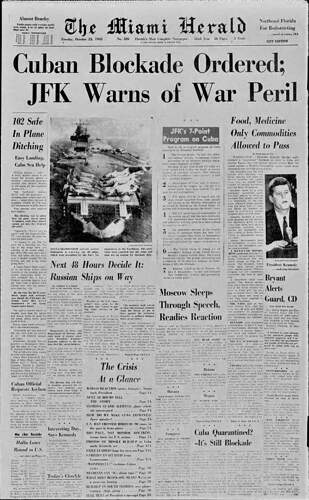 S FL Cuban Missile Crisis Newspaper 1