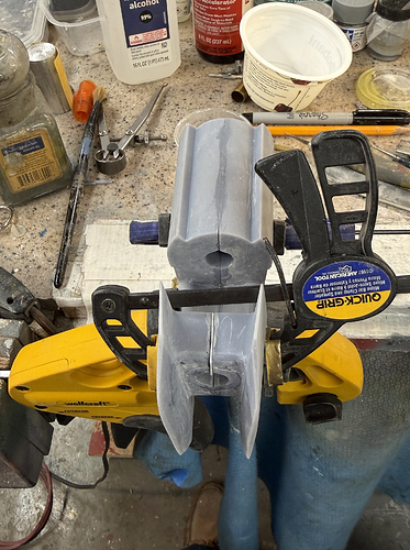SG Rudder Forging Glue Up