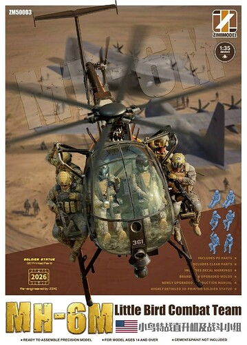 NEWS: Zimi Model 1/35 AH-6J (Kitty Hawk) Reissue and Updated