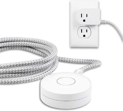 Philips Grounded Plug with Braided Cord, 6 Ft Long Power Cable, ON:Off Switch