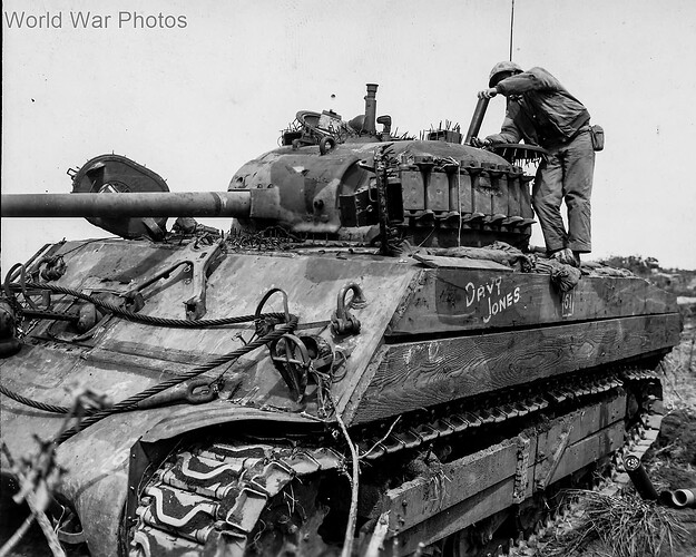 Field_modified_Marine_M4A3_Davy_Jones_5th_tank_bat_Iwo_Jima_feb45
