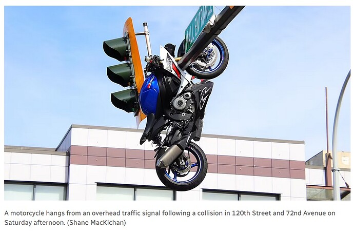 Motorcycle on traffic light