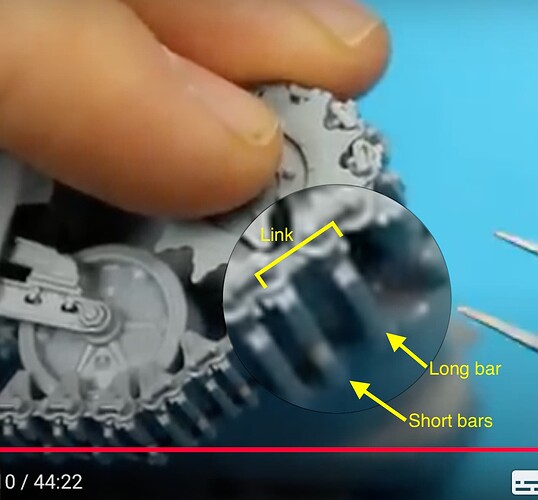 Zvezda M4A2 build video track closeup