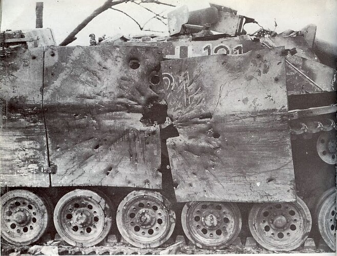 schurzen hole panzer blown up damage ko