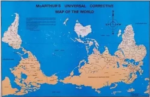 Corrected world map