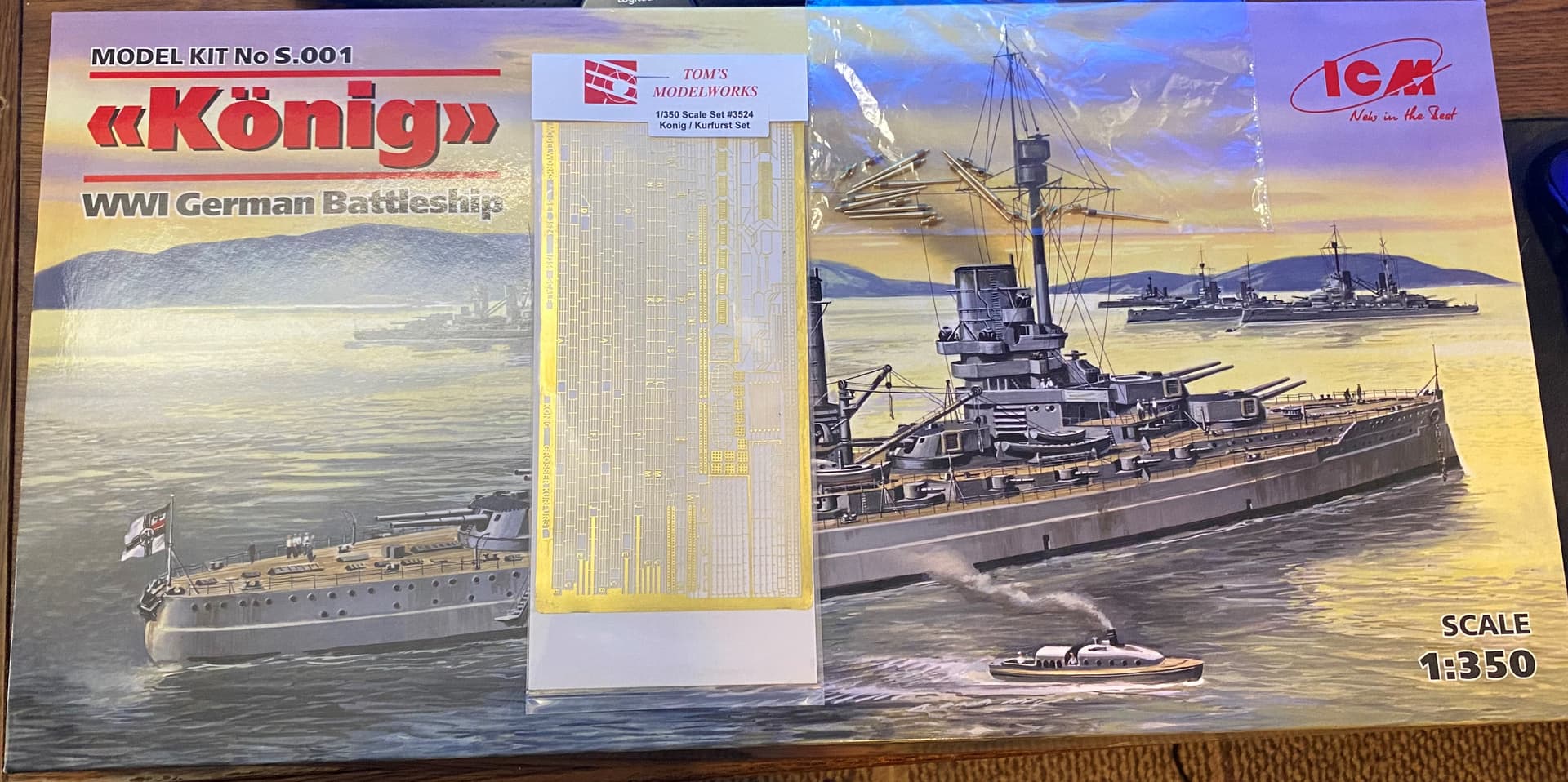Plastic Model Building Kit # S.001 ICM 1/350 Scale König WWI German Battleship 