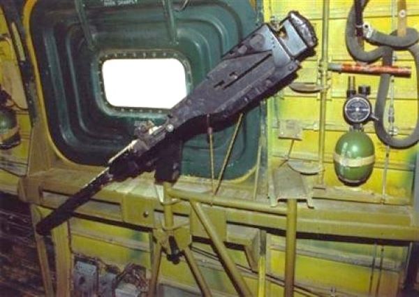 B-24 waist gunner window closed