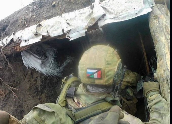Italian DPR volunteer clearing UA trenches in Donetsk
